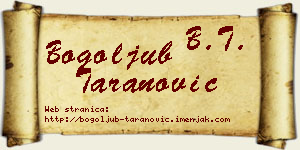 Bogoljub Taranović vizit kartica
